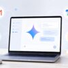 ノートPCでGeminiを開き、GmailやカレンダーなどGoogleサービスとの連携イメージを確認しているアイキャッチ画像