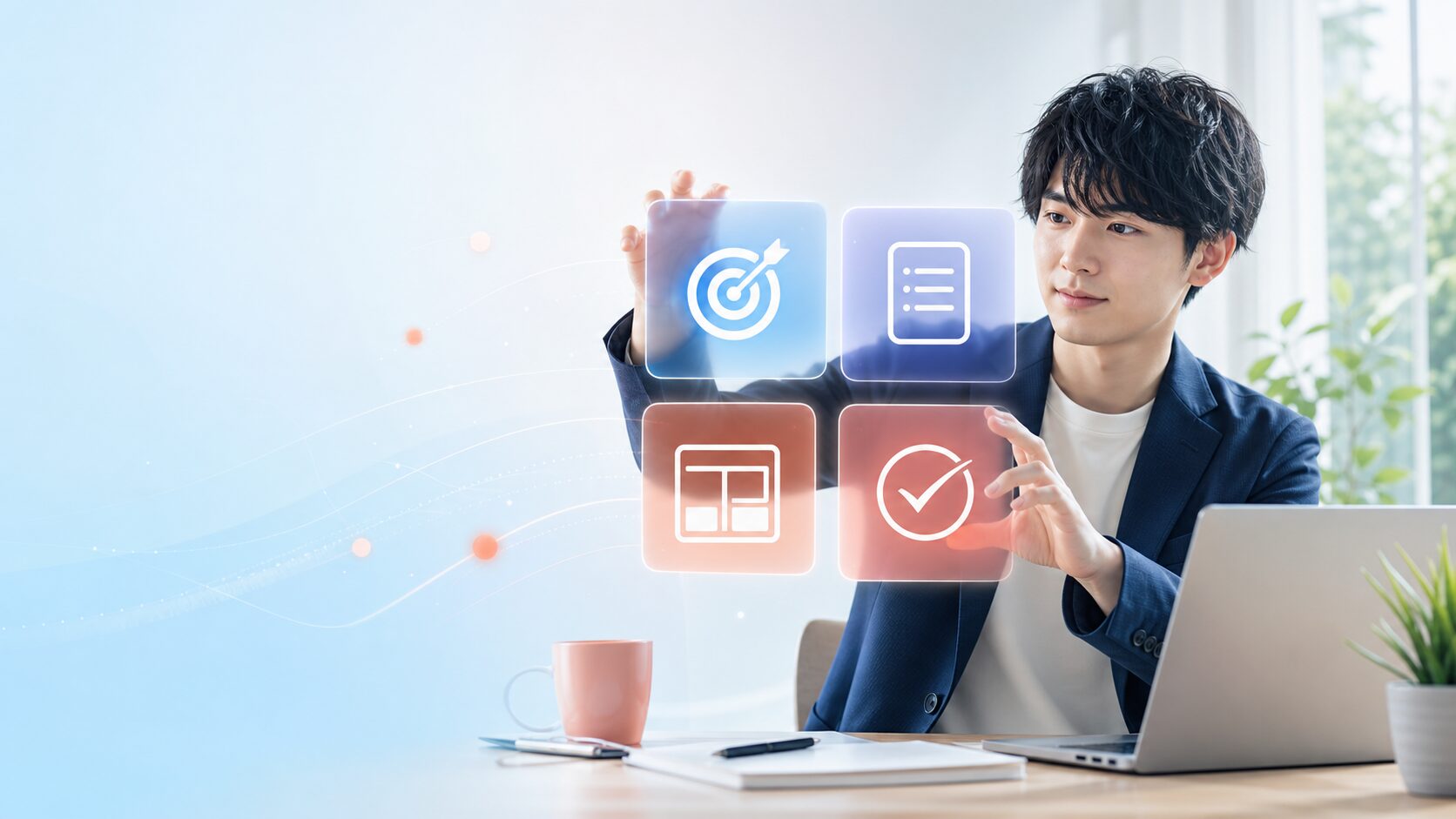 ChatGPTへの指示を目的・前提・出力形式・確認の4要素で整理する若手会社員