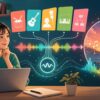 Sunoの日本語プロンプトでジャンルやテンポなどの要素を組み合わせて曲を作るクリエイターのイメージ