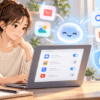 Gemini Personal IntelligenceでGoogleアプリ連携のプライバシー設定を確認する初心者のイラスト